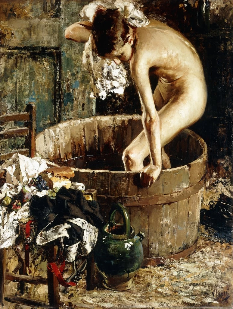 Il bagno nella tinozza